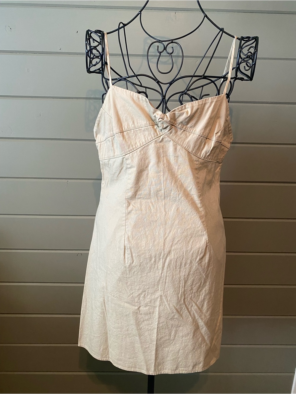 Charlotte Russe Cream khaki Spaghetti Strap Slip Dress